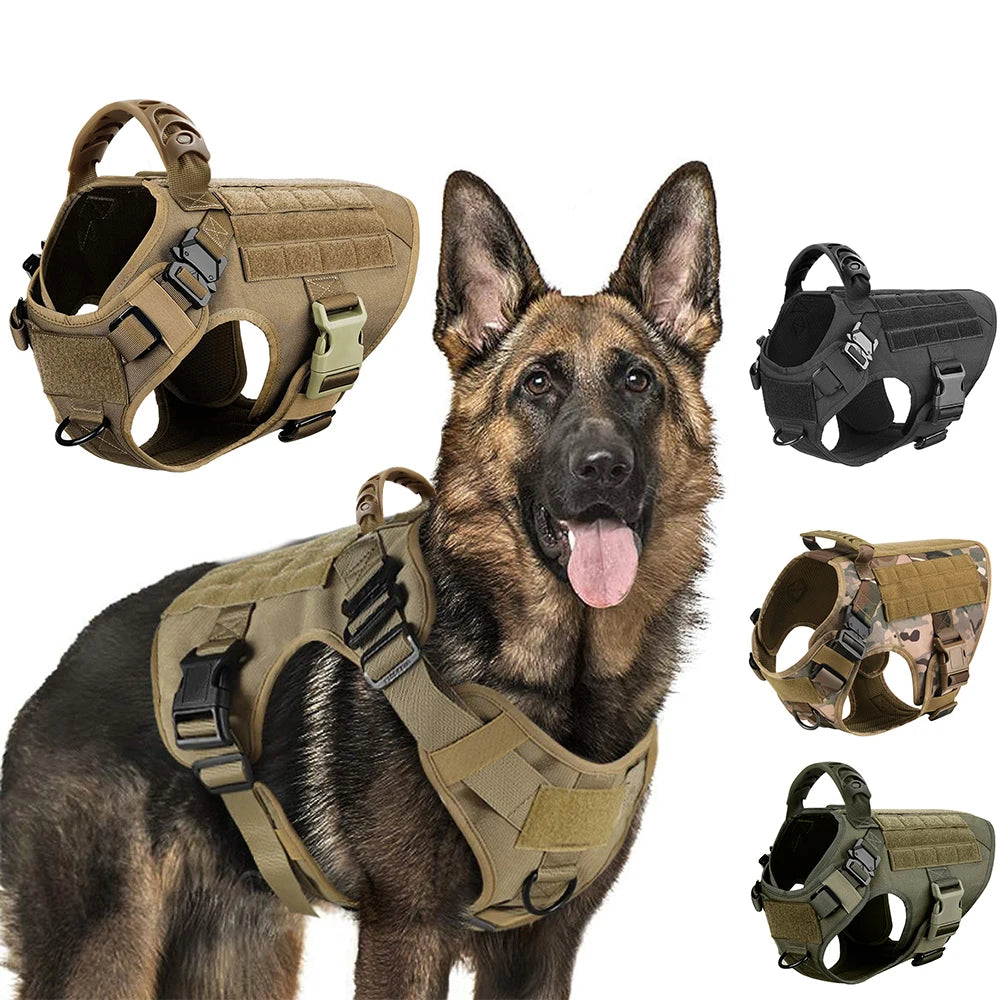 Military-Grade Large Dog Harness for Training - Tactical Vest for French Bulldogs, German Shepherds, and Malinois