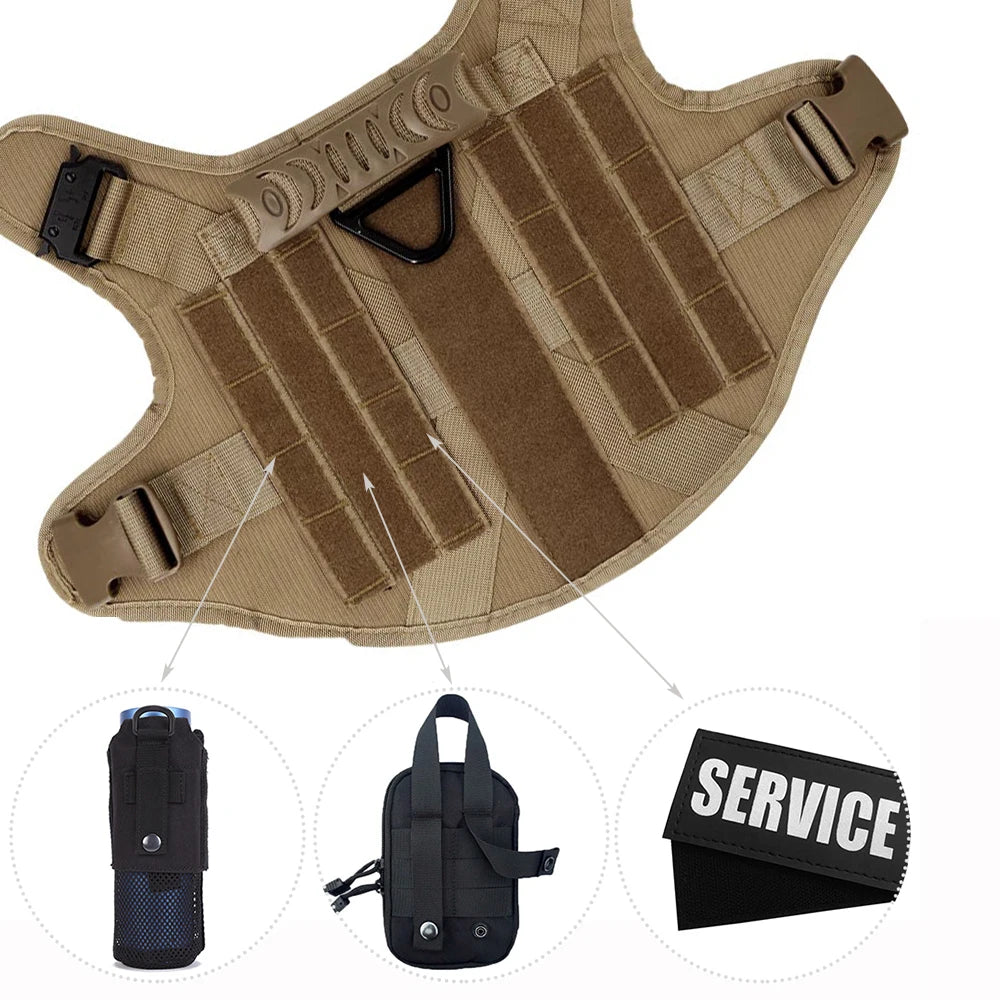Military-Grade Large Dog Harness for Training - Tactical Vest for French Bulldogs, German Shepherds, and Malinois