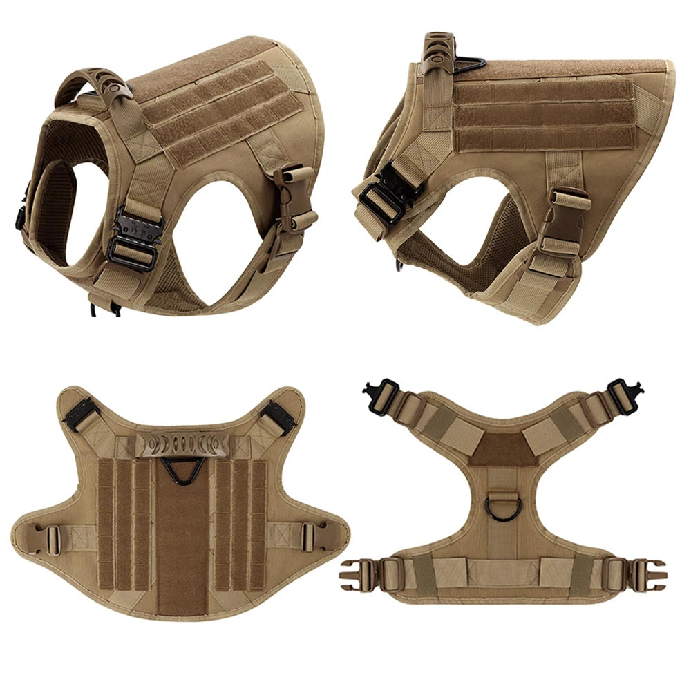 Military-Grade Large Dog Harness for Training - Tactical Vest for French Bulldogs, German Shepherds, and Malinois