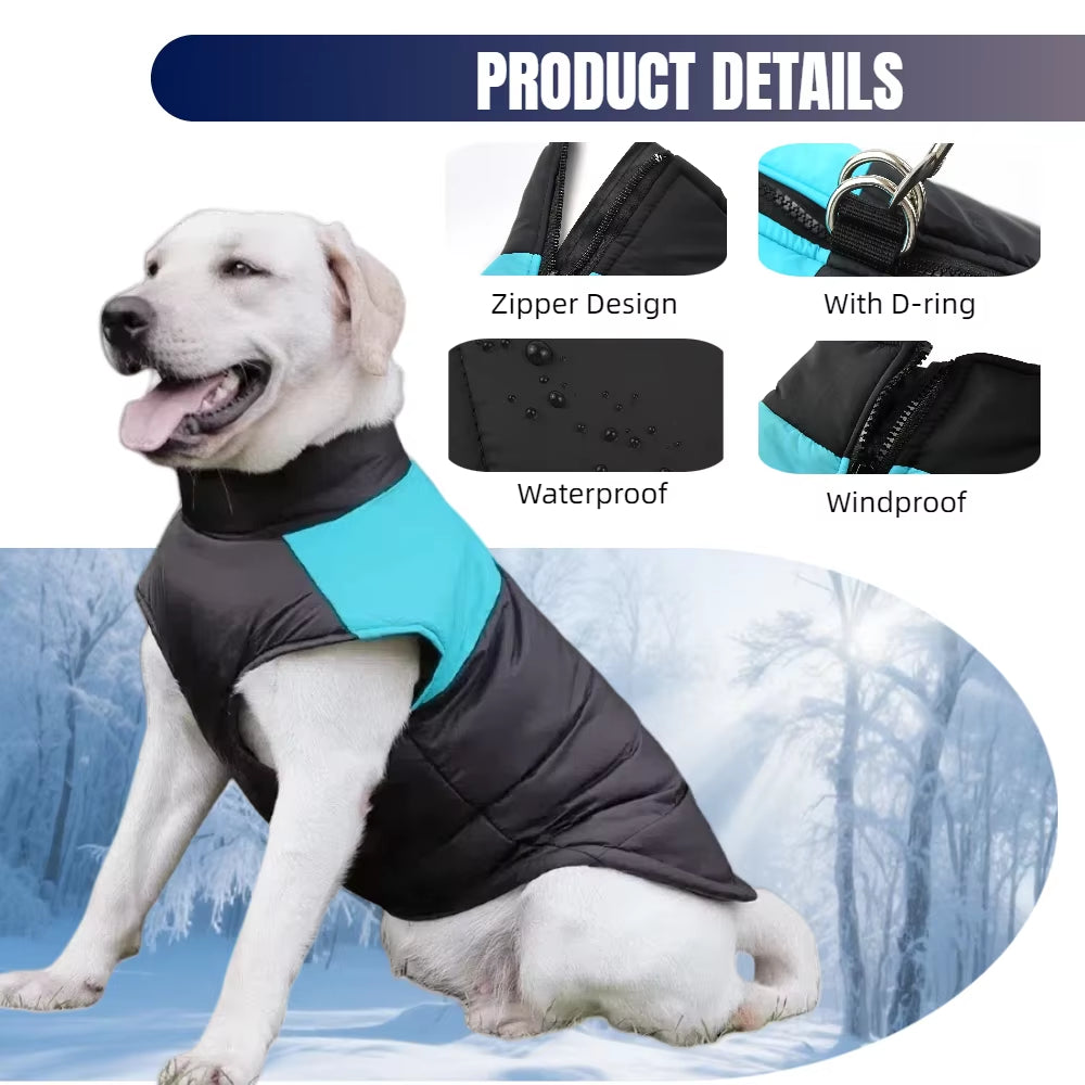 Premium Waterproof Winter Vest Jacket for Small Dogs & Cats - Cozy Outdoor Coat with D-Ring for Pugs, Labradors & More!